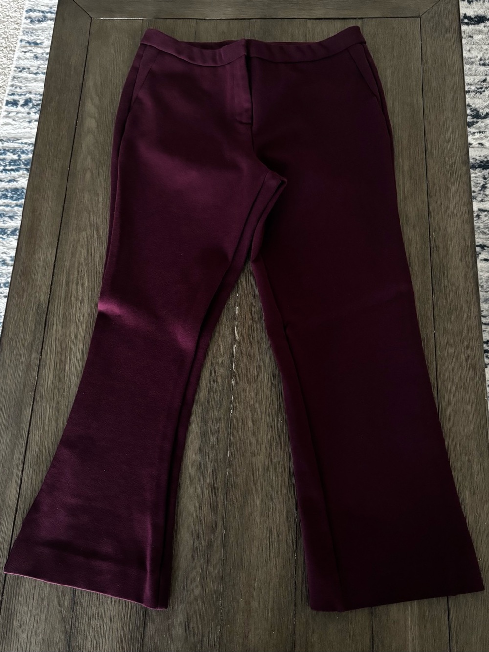 Women's Flare Capris in Burgundy